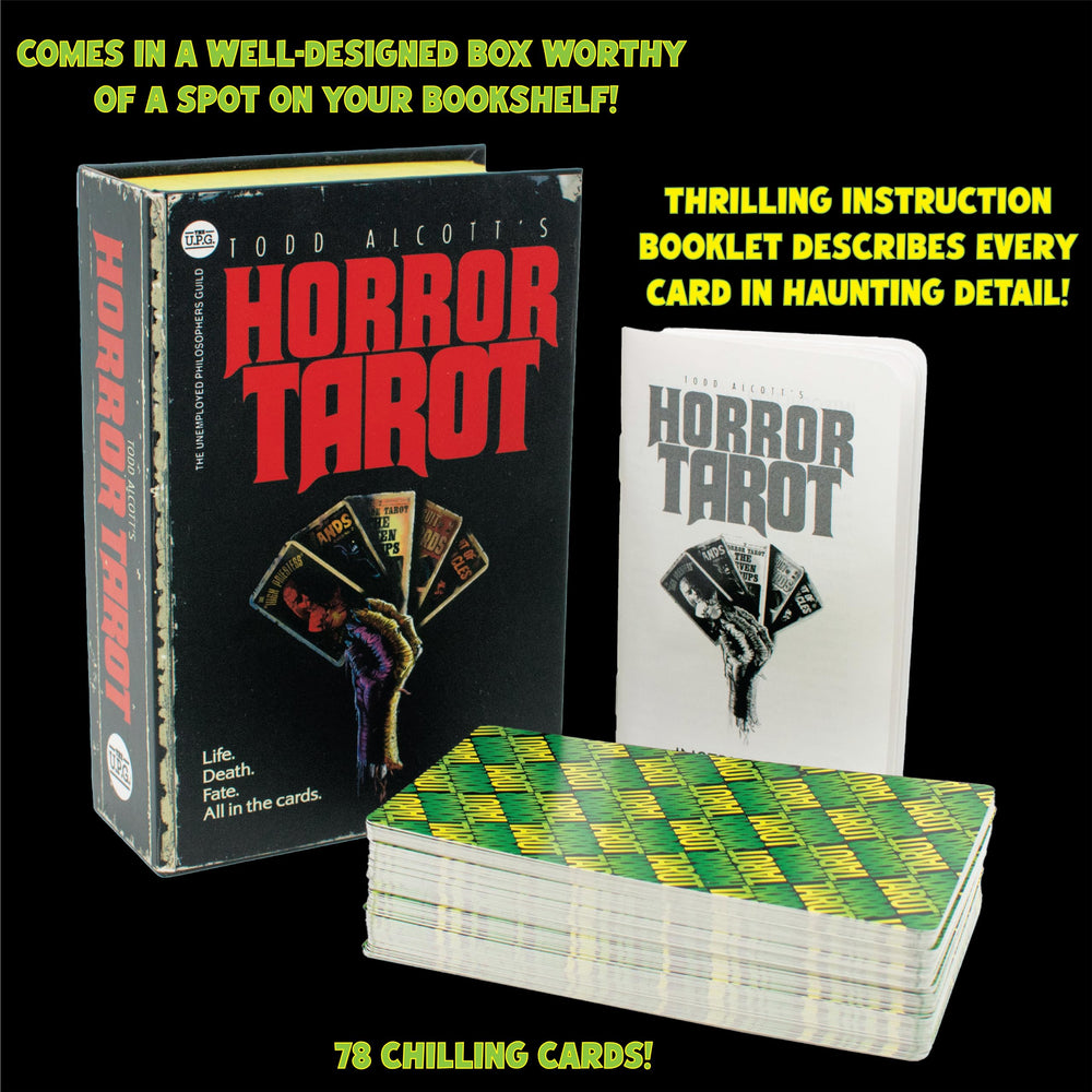 Todd Alcott horror tarot card artwork with macabre-inspired illustrations.