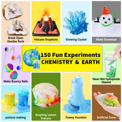UNGLINGA 150 experiments geodes kit reveals crystal-like formations for observation.