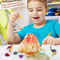 UNGLINGA erupting volcano kit plastic dinosaurs accompany the fossil dig