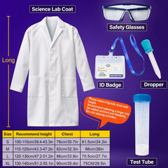 UNGLINGA Kids lab coat with ID card, adds realism to role-play.