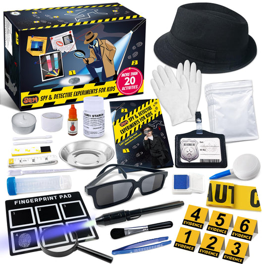 UNGLINGA Kids Spy Kit with detective hat and glasses for immersive roleplay
