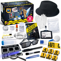 UNGLINGA Kids Spy Kit with detective hat and glasses for immersive roleplay