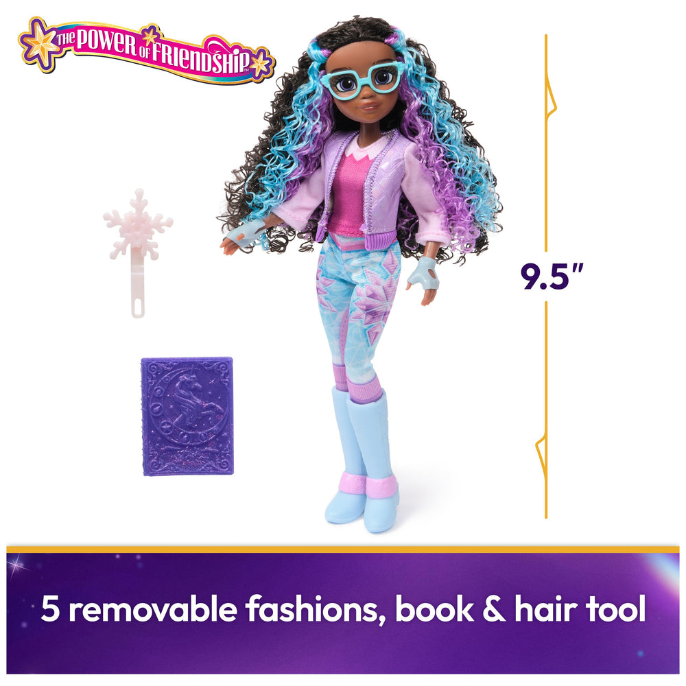 Layla wearing riding pants with power markings for action-ready adventures.
