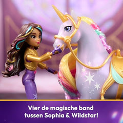 Unicorn Academy removable saddle and bridle for secure riding poses.