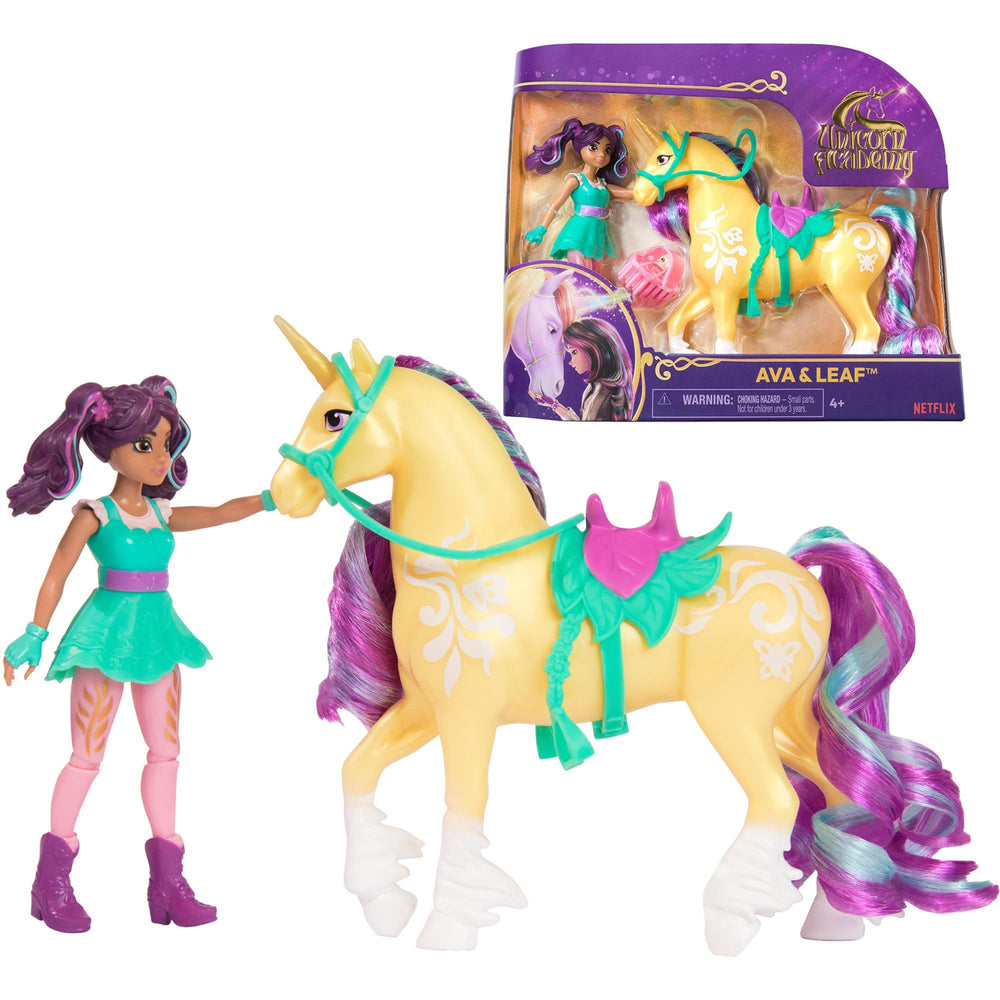 Removable saddle lets Ava ride Leaf securely during pretend quests.