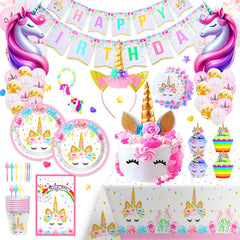 Unicorn Birthday Party Supplies: foil balloons brighten the celebration