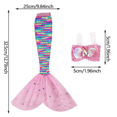 Unicorn Element purple mermaid-tail swimsuit for 11.5-inch dolls, vibrant color play.