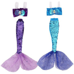 Unicorn Element red mermaid-tail swimsuit for 11.5-inch dolls, bold summer look.