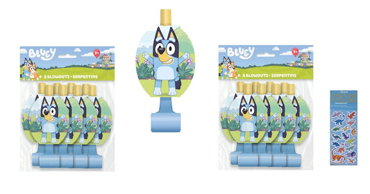 Unique Bluey birthday bundle blowouts close-up, adds festive party table flair.