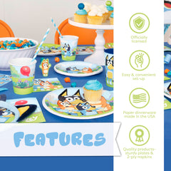 Unique Bluey napkins adding color and absorbing messes