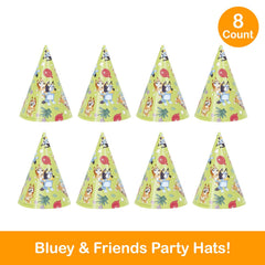Unique Bluey party blowouts closeup showing kid-friendly design