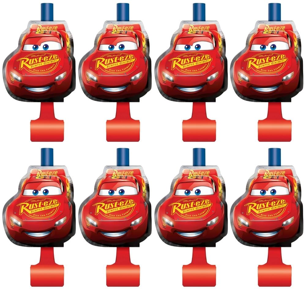 Unique Disney Cars 3 blowouts pack of 8 for party favors and vibrant decor.