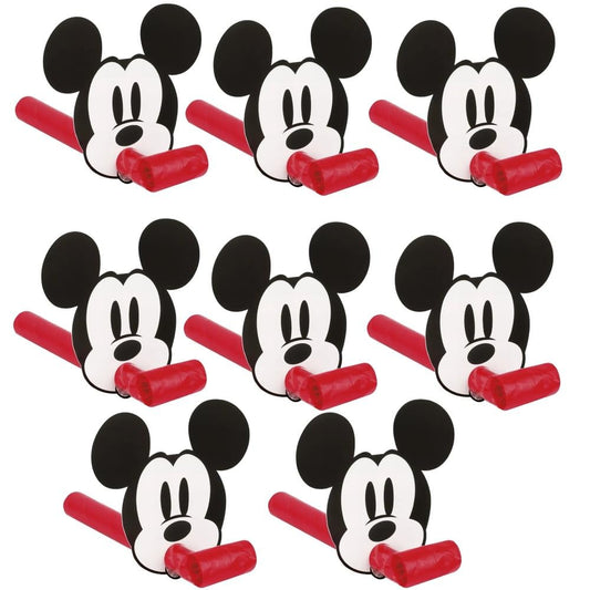 Unique Disney Mickey blowouts pack-8 with bold colors for festive celebrations.