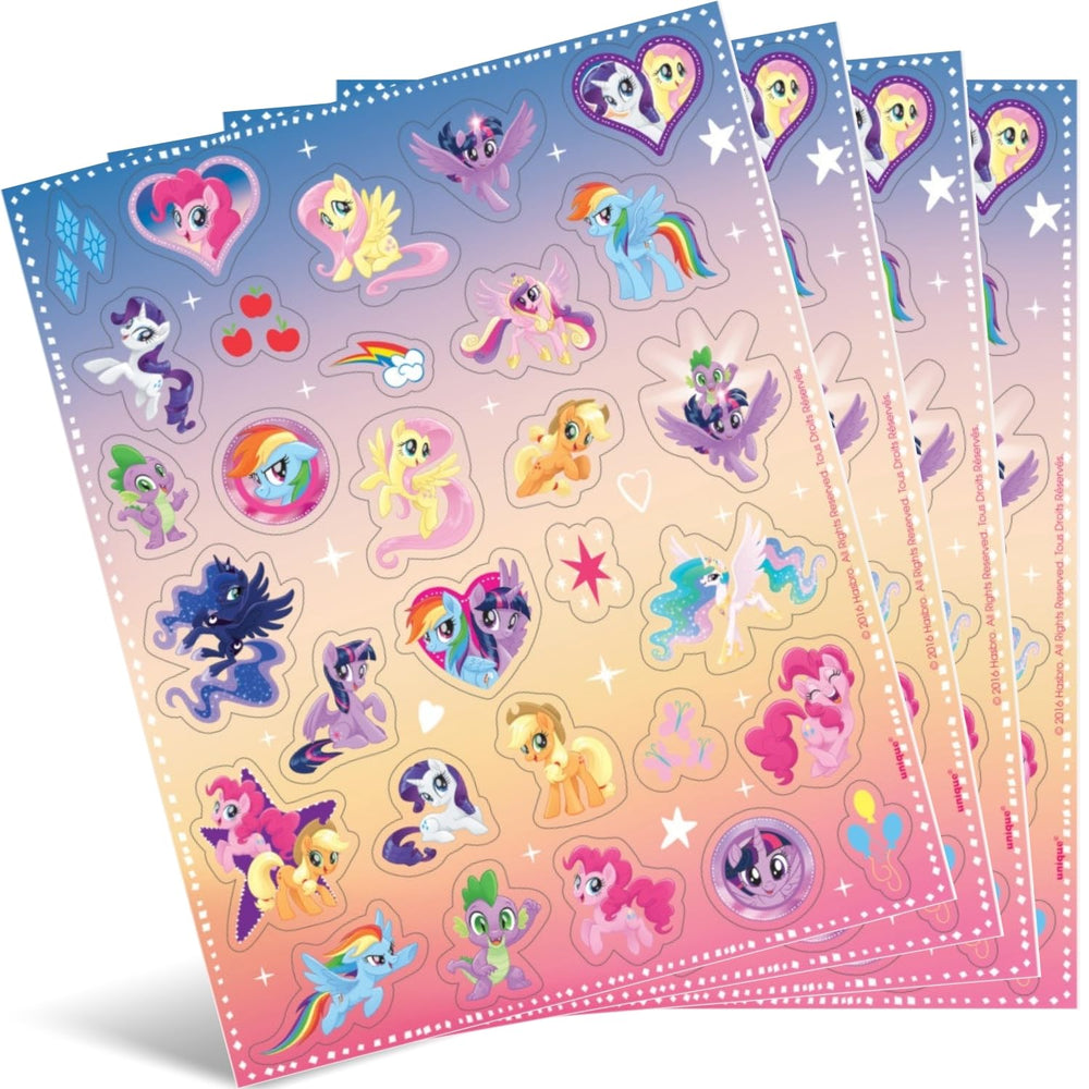 Unique My Little Pony sticker sheets with assorted designs, perfect for party favors and rewards