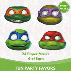 Unique Ninja Turtle masks featuring Donatello design for themed parties and interactive activities.