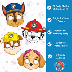 Unique Paw Patrol 24-mask package to outfit every guest.