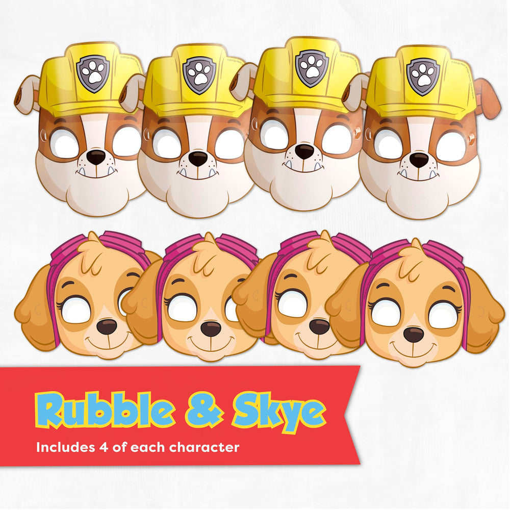 Unique Paw Patrol birthday button included with the mask set.