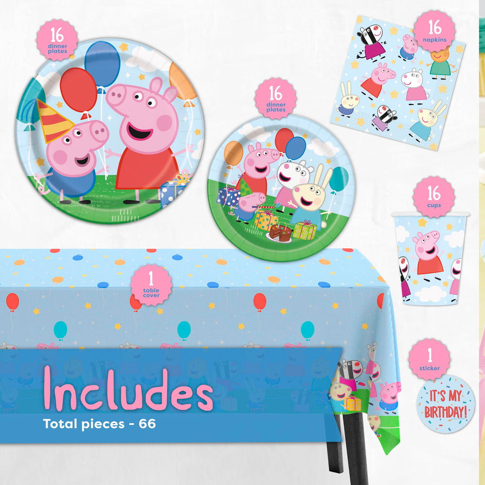 Unique Peppa Pig 9-inch plates showcase kids' favorites for easy serving.
