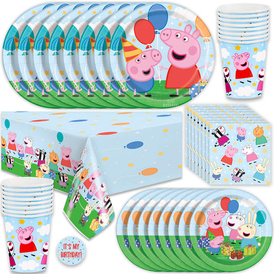 Unique Peppa Pig table cover 54x84 inches creates a festive backdrop and easy cleanup.