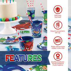 Unique PJ Masks cups provide kid-friendly, leak-free sipping all party