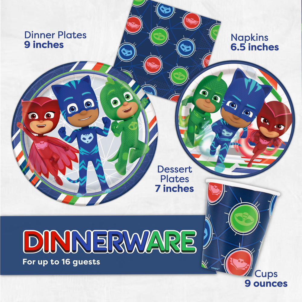 Unique PJ Masks napkins add color while catching spills during cake