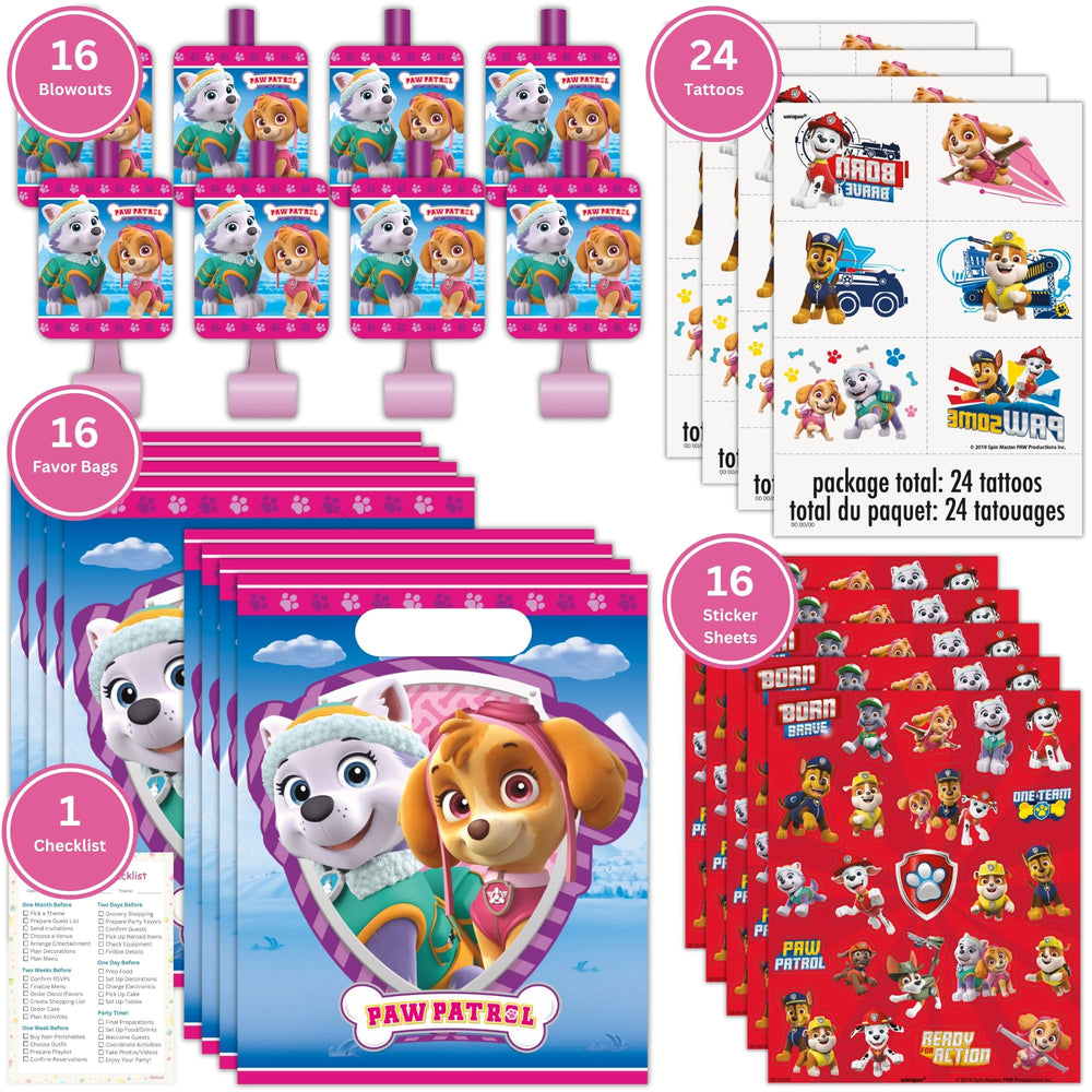 Unique Skye Paw Patrol tattoos featured for quick, fun party activities and keepsakes.