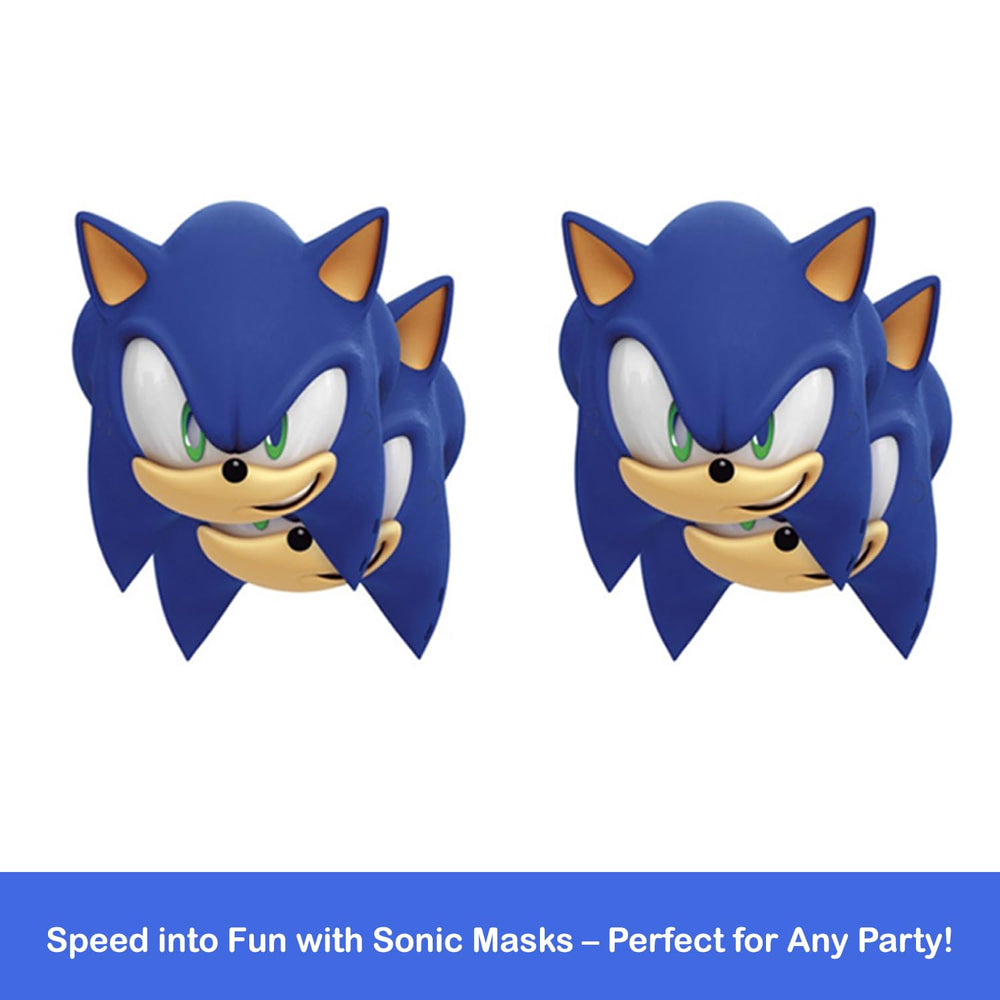 Unique Sonic party masks showcase multiple characters for mix-and-match play and cosplay.