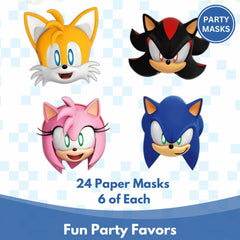 Unique Sonic party masks design 03 enhances party decorations and kid-friendly dress-up moments