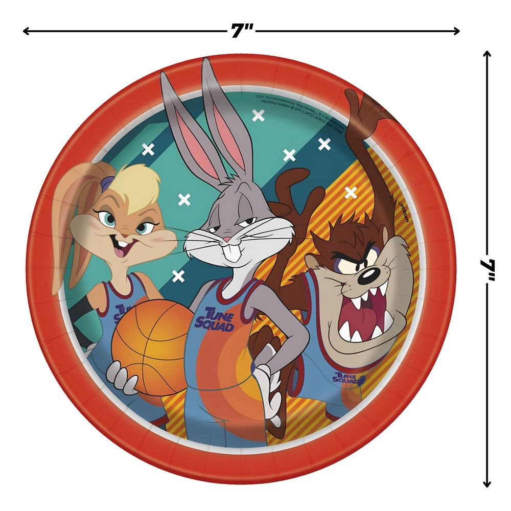 Unique Space Jam seven-inch plates support desserts without soggy worry during events.