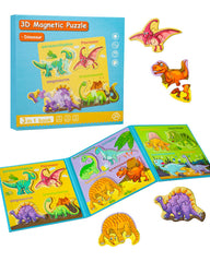 Unistylar dinosaur magnetic puzzle with dino scenes supports early problem-solving and fine motor skills.