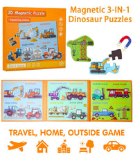 Unistylar magnetic puzzles dinosaur patterns enhance fine motor skills for toddlers