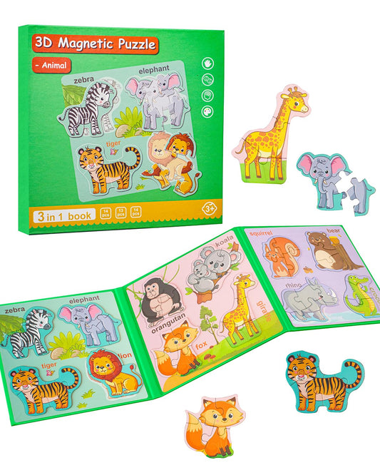 Unistylar magnetic puzzles dinosaurs scene boosts tactile play and early problem-solving on the go.