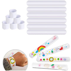 Uniticber white blank slap bracelet pack perfect for DIY crafts and party favors.