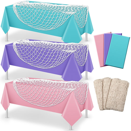 Unittype fishnet decorative nets white for a nautical table setting.