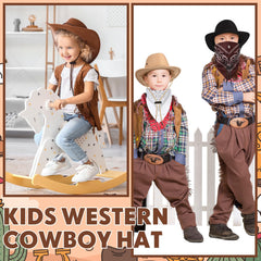 Unittype kids cowboy hats with chin strap for secure fit during play