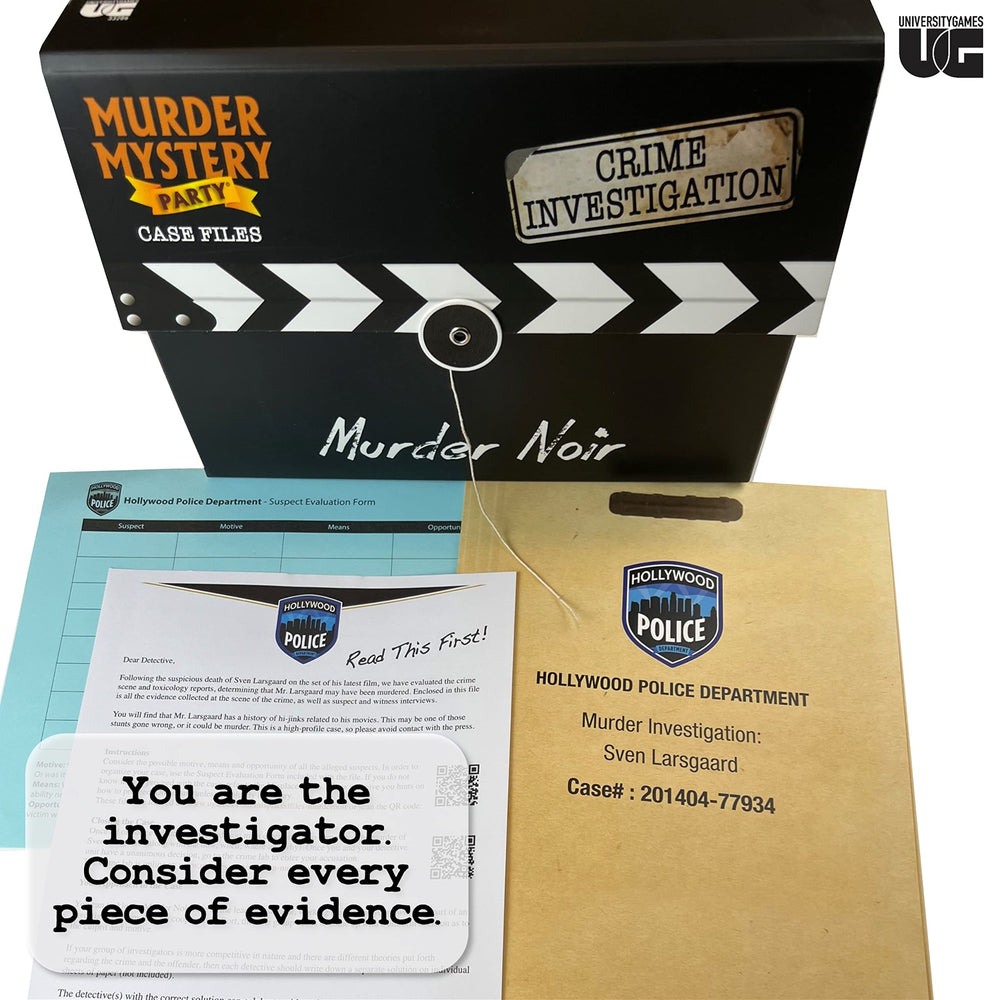 University Games Murder Noir evidence photo for realistic detective clues during play