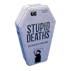 Player reads a Stupid Deaths card aloud to the left for suspense.