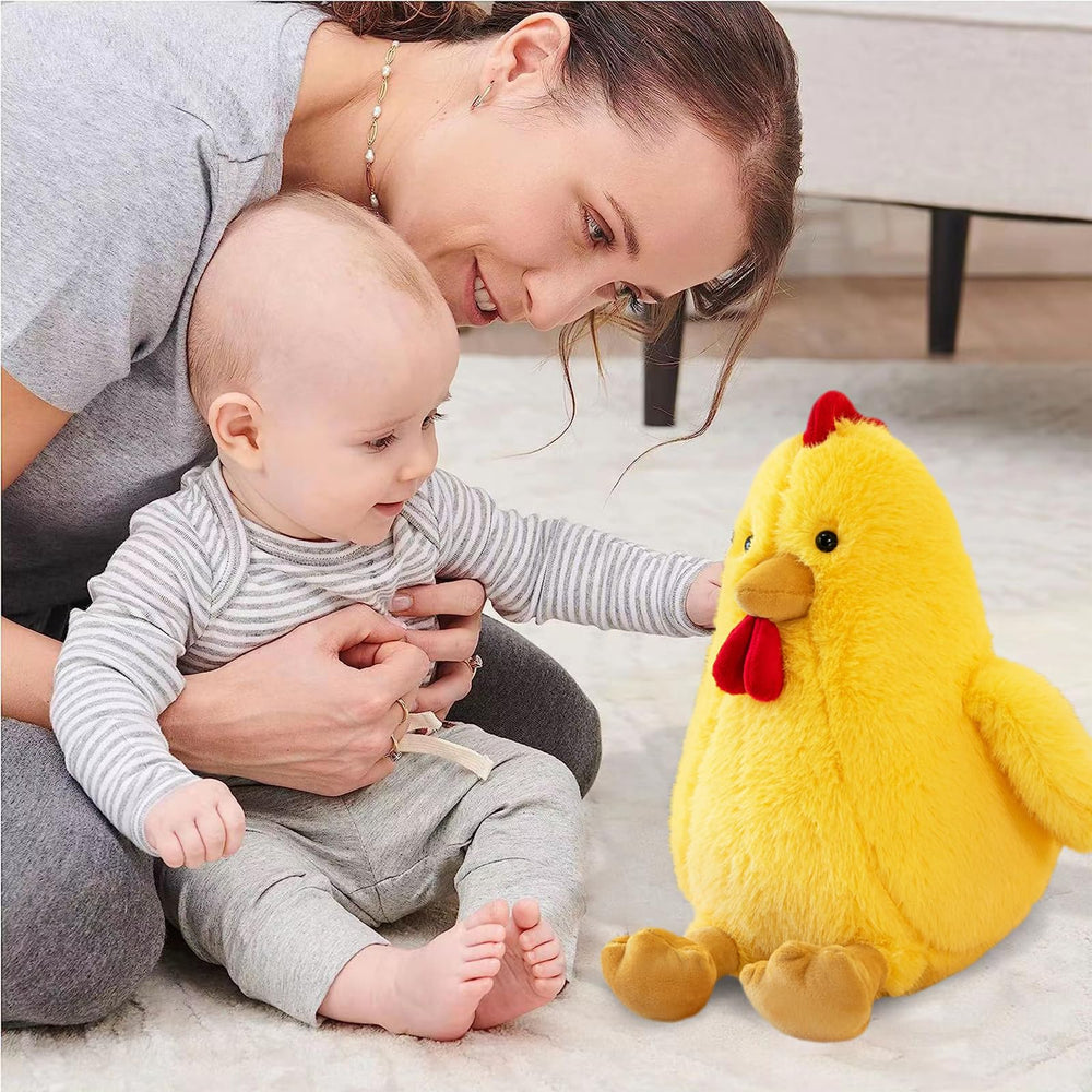 Uniwirtec chicken plush doll soft plush fabric for gentle hugs.