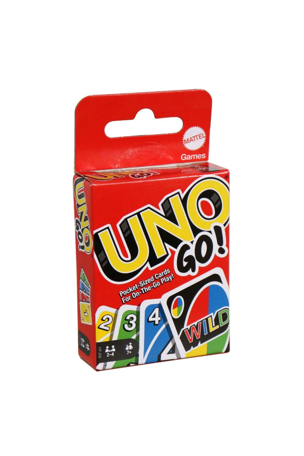 UNO GO pocket-sized cards for travel, portable family game for on-the-go fun