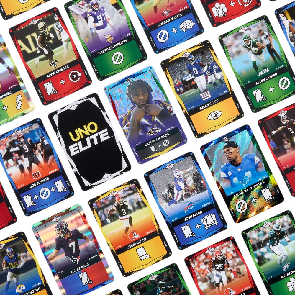 UNO NFL Booster Packs double color and wild cards add variety
