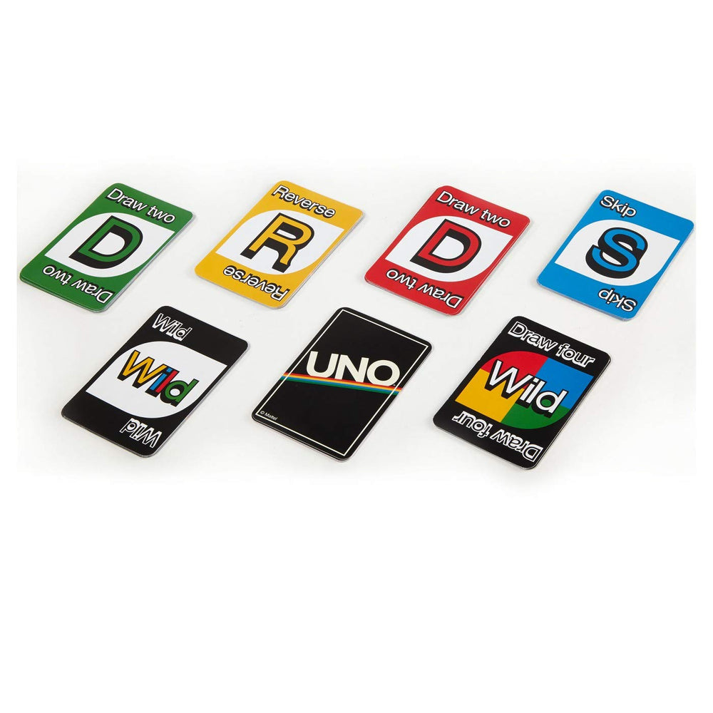 Uno Retro Edition cards up close showing vivid colors and easy-to-read numbers.