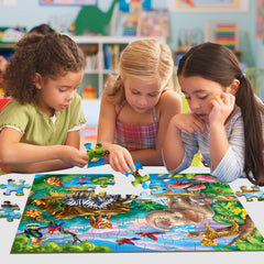 Unolidrom forest wild animals 60pc puzzle boosts problem-solving during family play