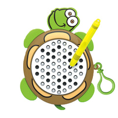 Unremittingly 1PCSTurtle magnetic drawing board with beads on surface for mess-free travel fun