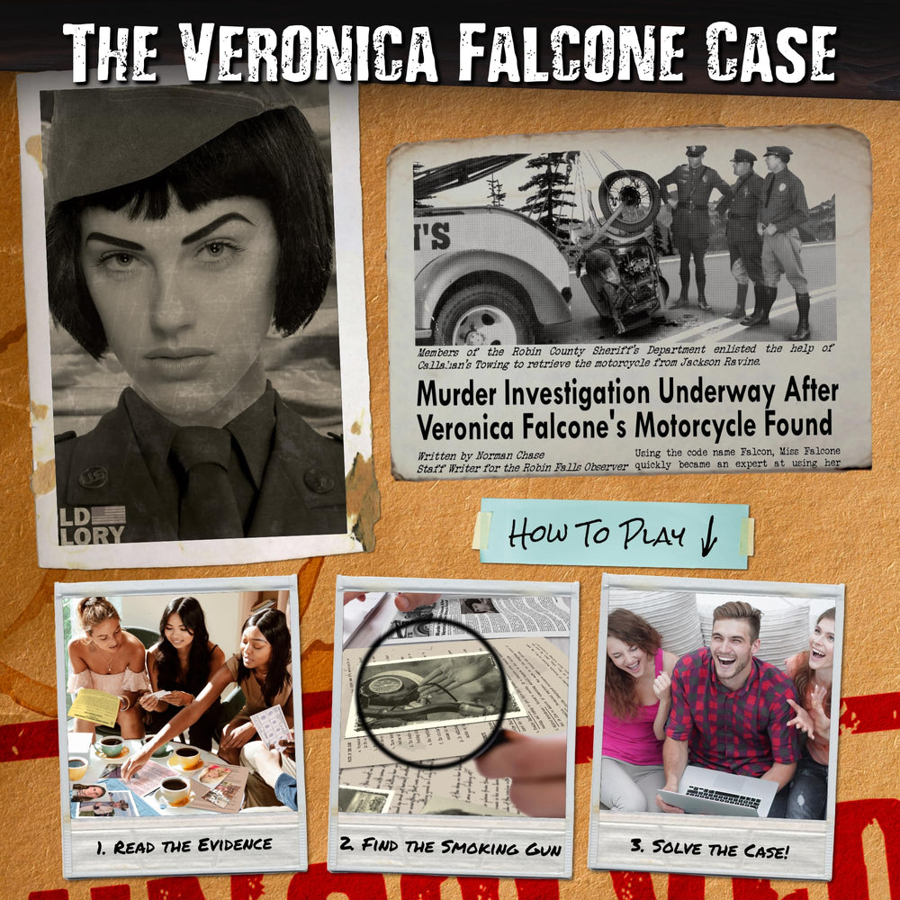 Unsolved Case Files Falcone Veronica newspaper articles help reconstruct the crime timeline.