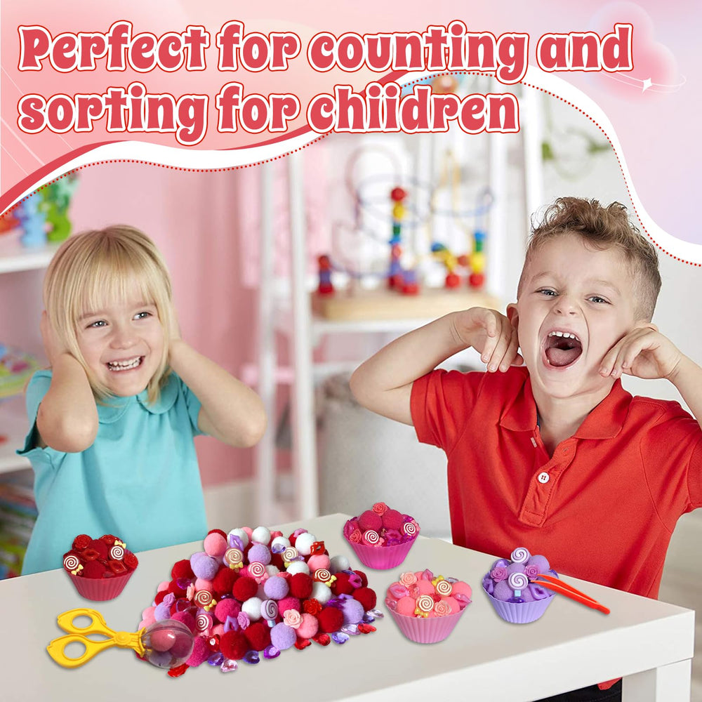 Unvola Valentines flowers providing colorful, textured elements for cooperative activities.