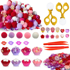 Unvola Valentines pom-poms for sensory play and fine motor exploration.