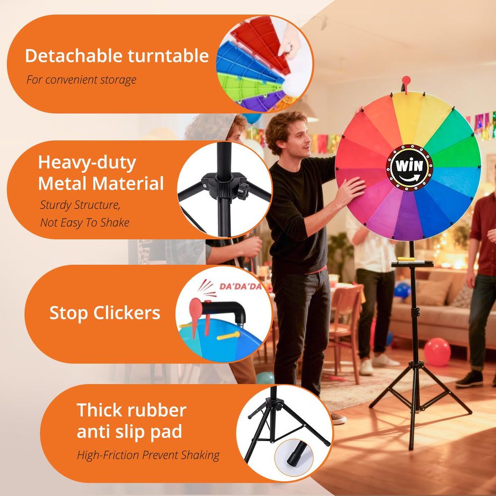 Uojim prize wheel with detachable segments simplifies result recognition.