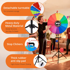 Uojim prize wheel with detachable segments simplifies result recognition.