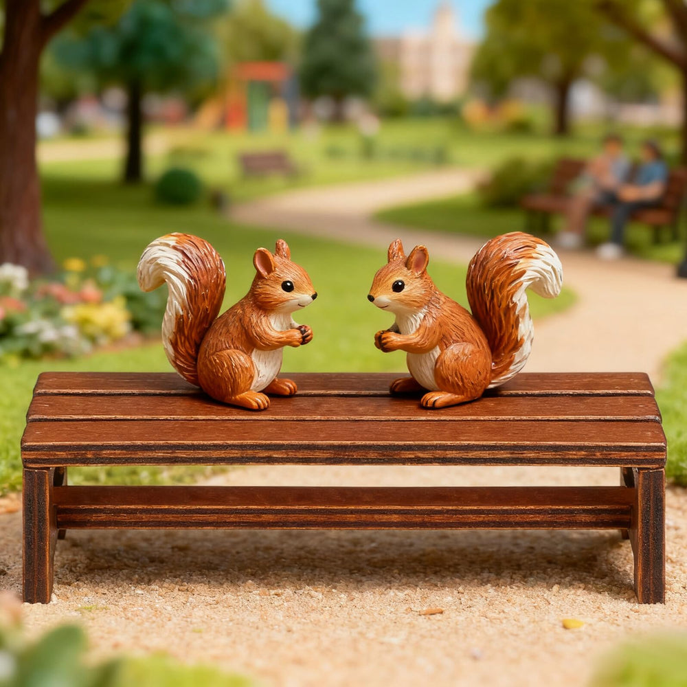 Uonlytech detailed tiny bench enhances miniature decor with realistic proportions.