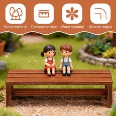 Uonlytech wooden bench for dining area in dollhouse layouts.